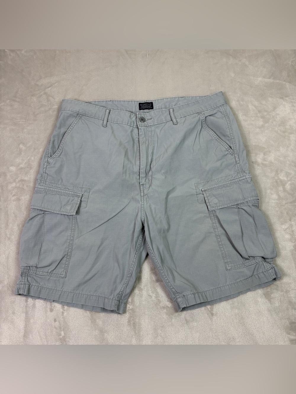 Levi Strauss Co Cargo Shorts Mens 38 Gray Outdoor Hiking Cotton Utility Relaxed